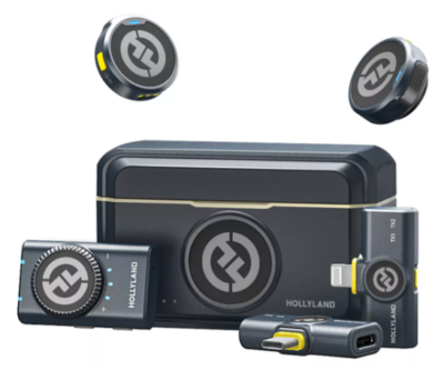 Microfone Hollyland Lark M2 Duo Combo Duplo Para 2 Pessoas Cor Preto