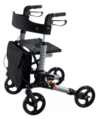 Andador Premium Adulto 4 Rodas Dobrável Até 135kg Assento